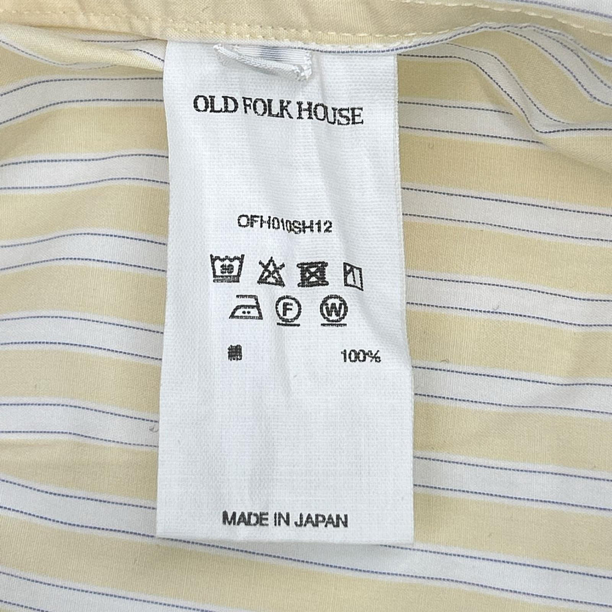 OLD FOLK HOUSE Yellow Stripe Long Sleeve Shirt Size 2