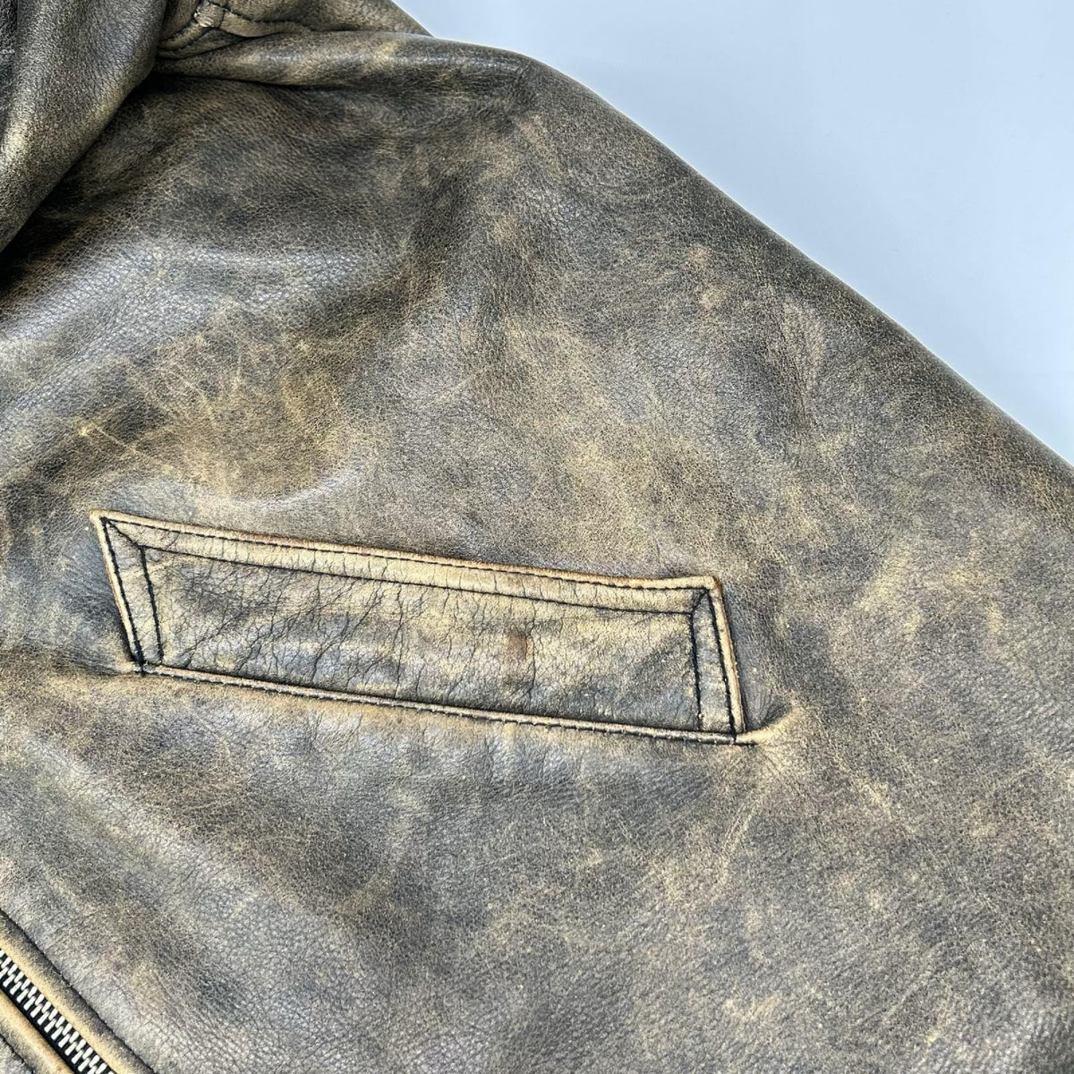 CHEVIGNON Leather WRD Single Riders Jacket Brown Size L