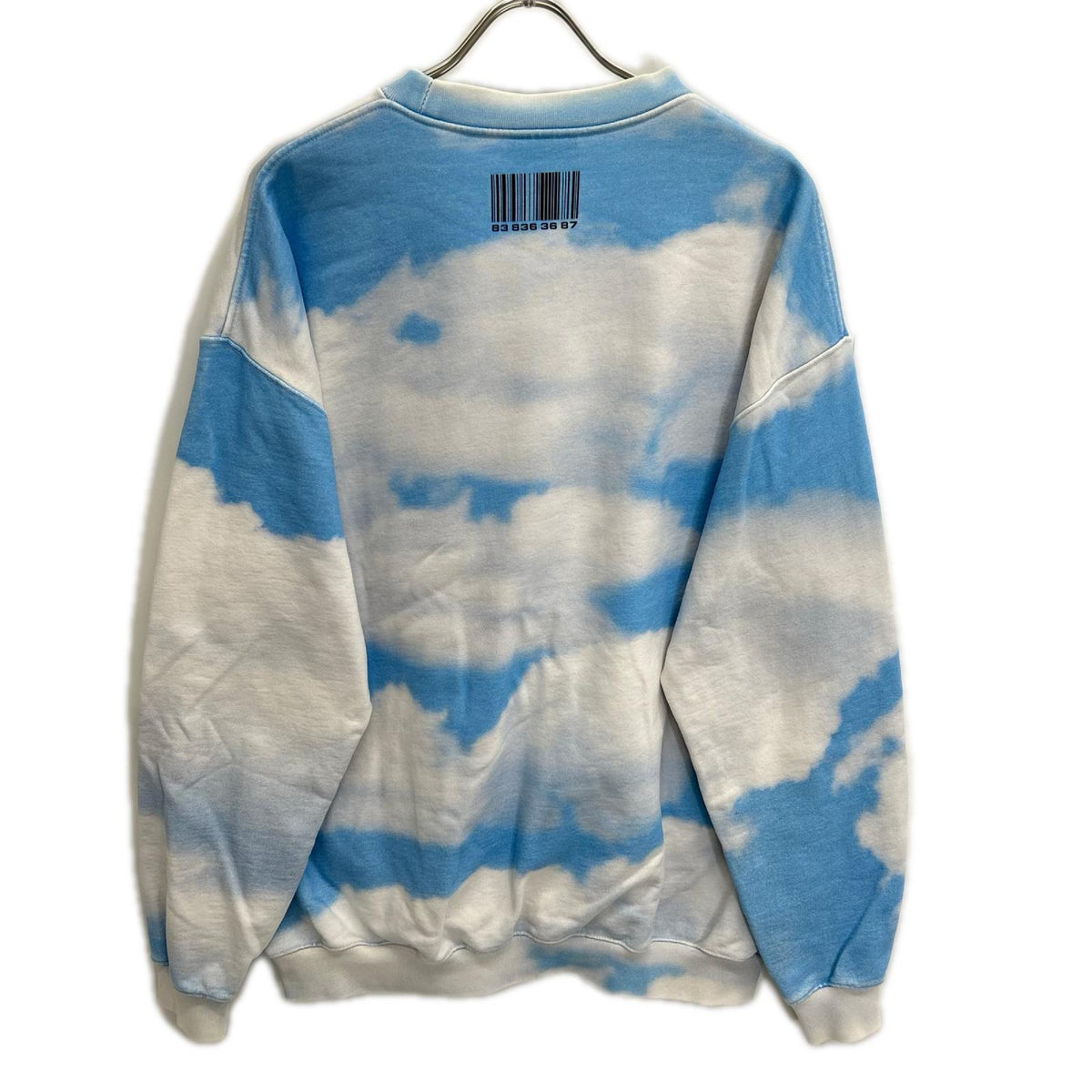 VETEMENTS Cotton Sky Print Hoodie White/Blue Size M