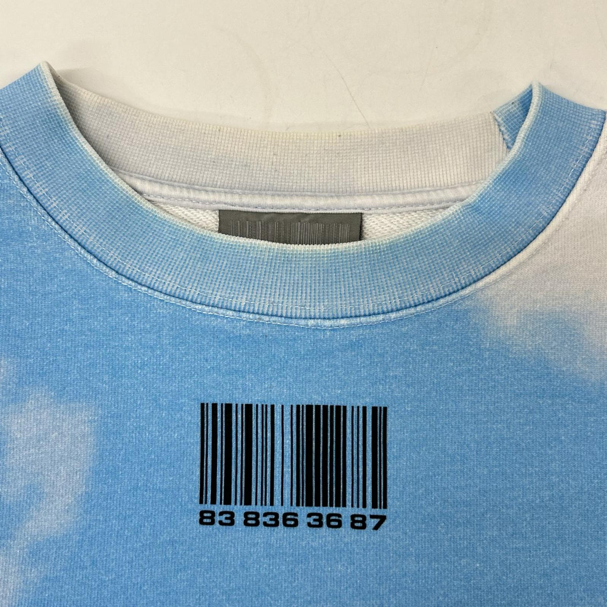 VETEMENTS Cotton Sky Print Hoodie White/Blue Size M