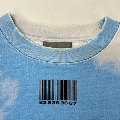 VETEMENTS Cotton Sky Print Hoodie White/Blue Size M