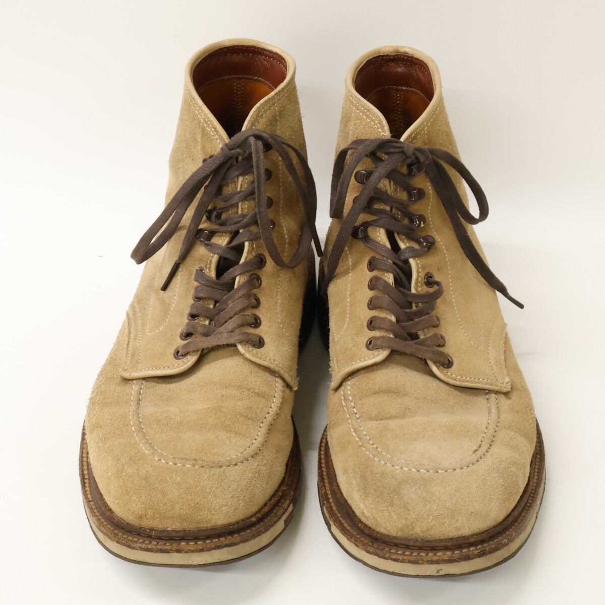 Alden 40503C Suede Lace-Up Indy Boots Beige Size 6 1/2D