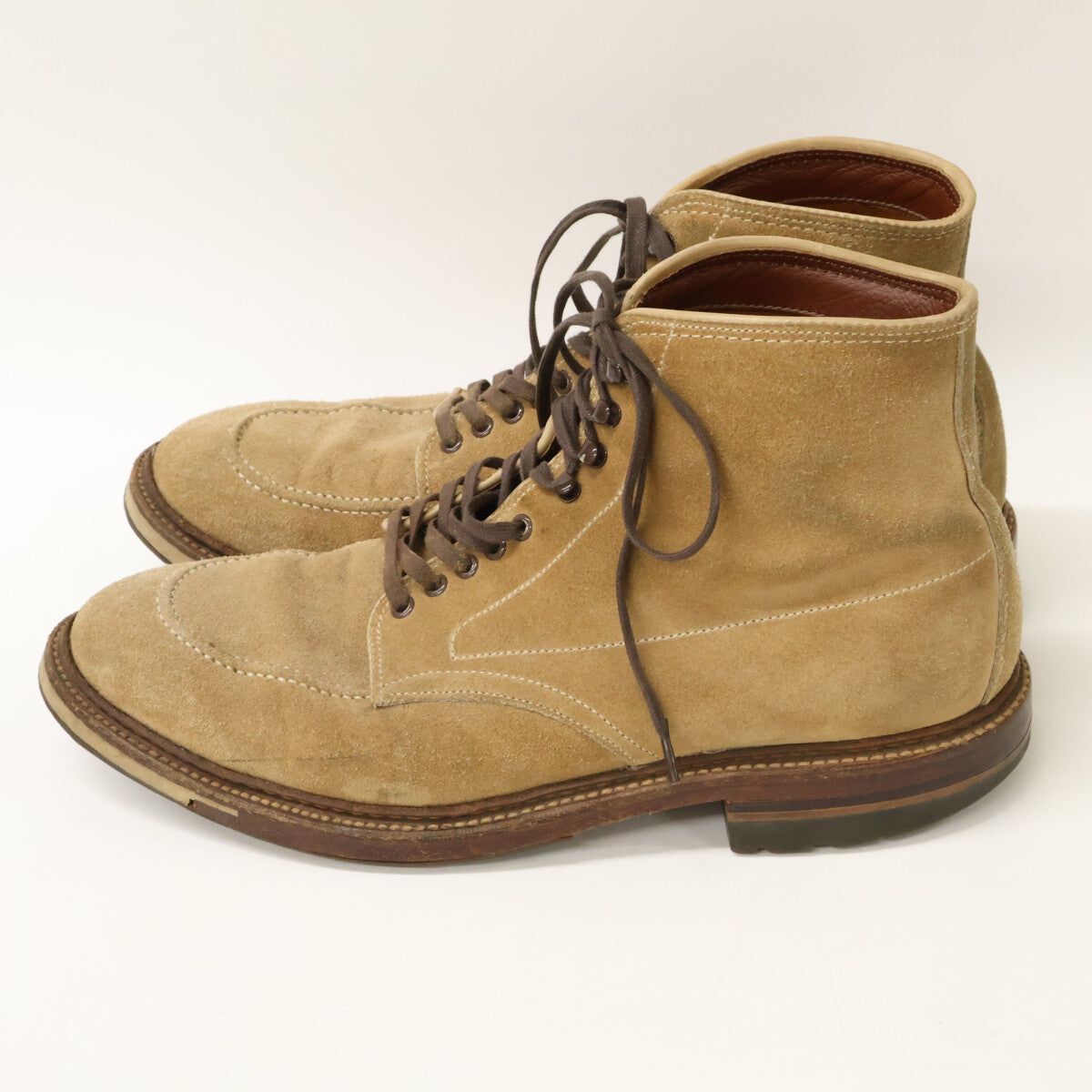 Alden 40503C Suede Lace-Up Indy Boots Beige Size 6 1/2D