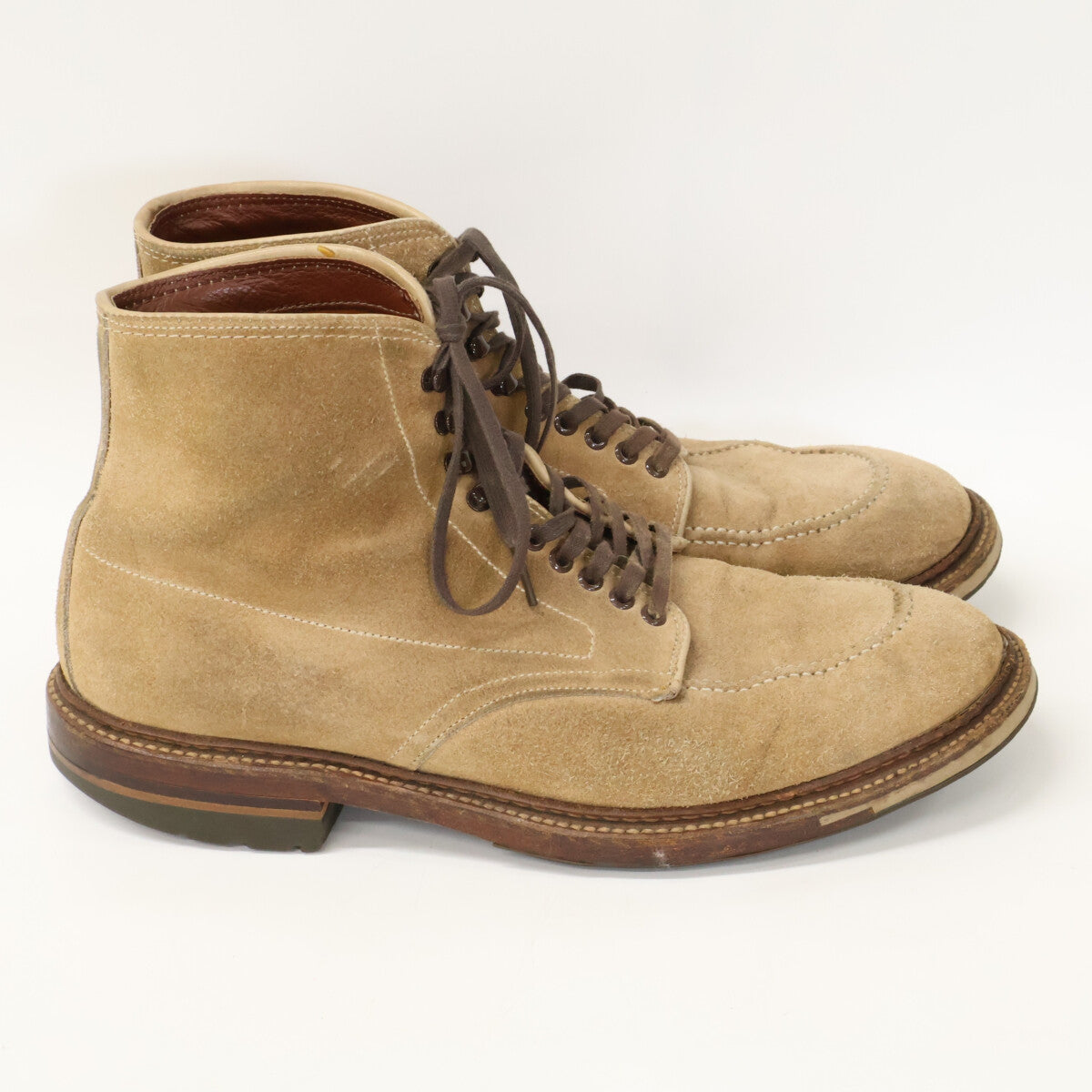 Alden 40503C Suede Lace-Up Indy Boots Beige Size 6 1/2D