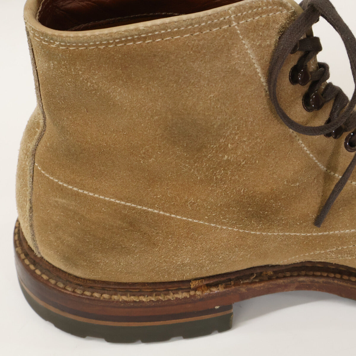 Alden 40503C Suede Lace-Up Indy Boots Beige Size 6 1/2D