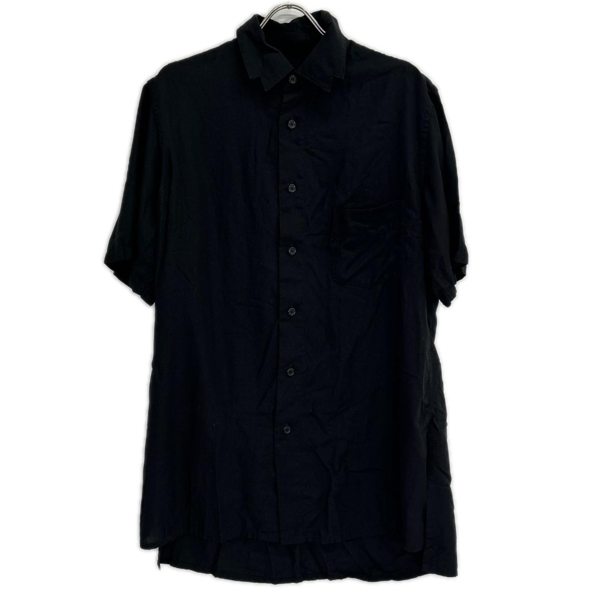 yohjiyamamoto Arranged Collar Black Shirt Size 2