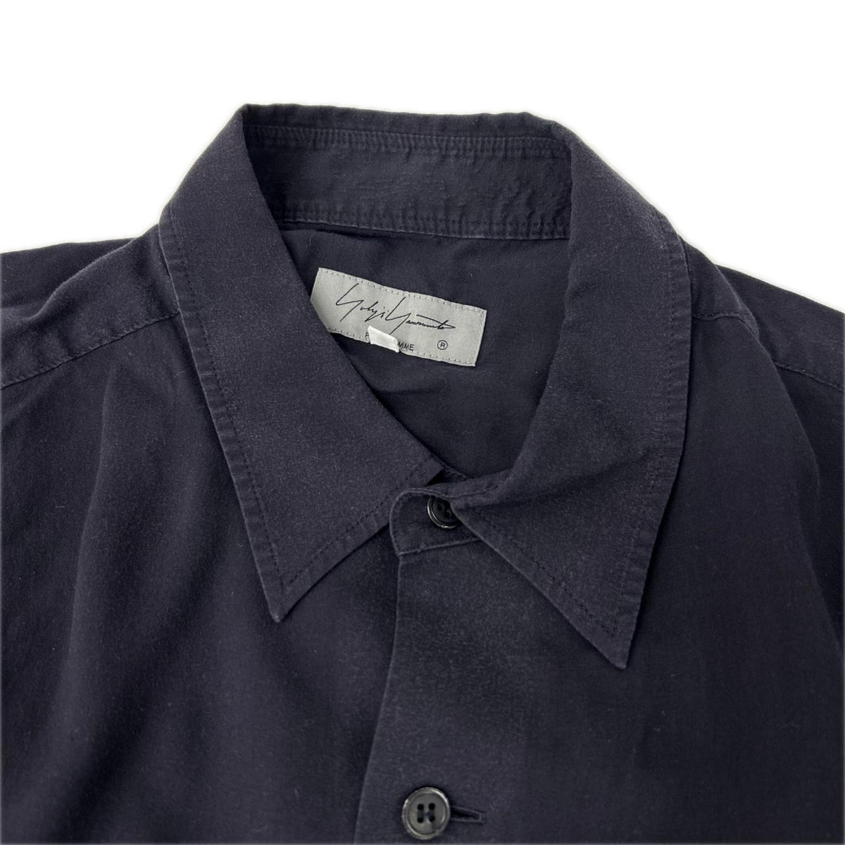 Yohji Yamamoto POUR HOMME Short Sleeve Shirt Navy Size 2