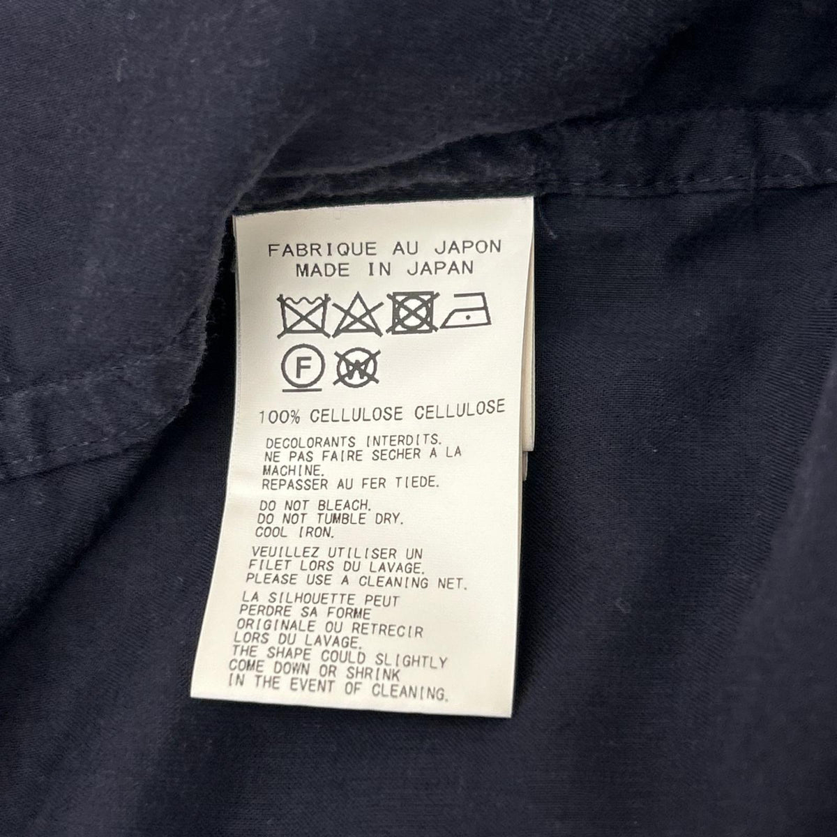 Yohji Yamamoto POUR HOMME Short Sleeve Shirt Navy Size 2