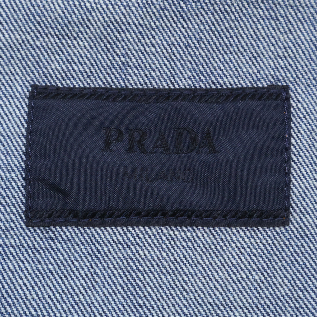 PRADA 2023 Triangle Logo Denim Shirt Jacket Indigo Size L