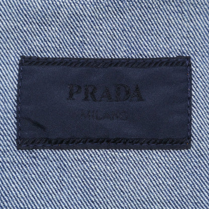 PRADA 2023 Triangle Logo Denim Shirt Jacket Indigo Size L