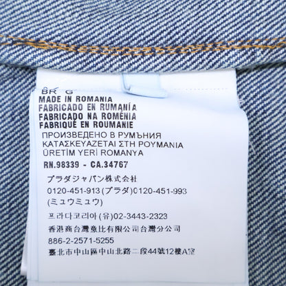 PRADA 2023 Triangle Logo Denim Shirt Jacket Indigo Size L