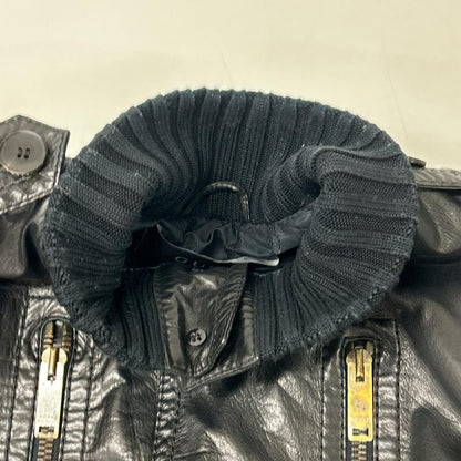 GUCCI Madonna Cow Leather Bomber Jacket Black Size 46