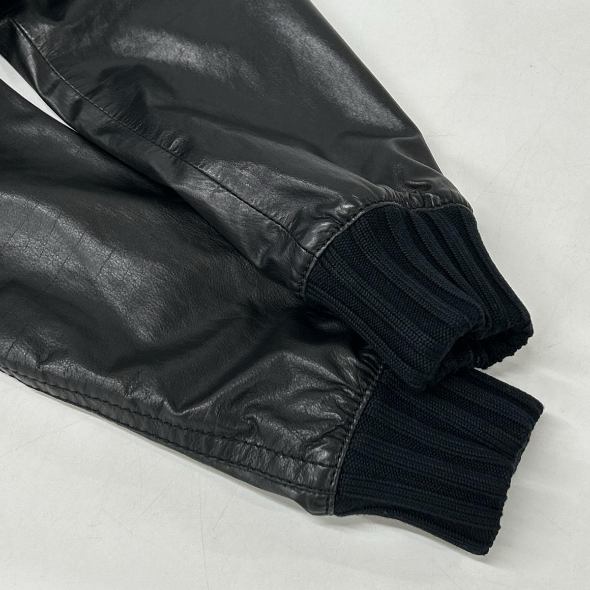 GUCCI Madonna Cow Leather Bomber Jacket Black Size 46
