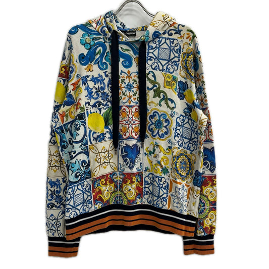 DOLCE&GABBANA Majolica All-Over Pattern Hoodie Multi Size 54