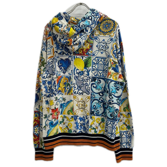 DOLCE&GABBANA Majolica All-Over Pattern Hoodie Multi Size 54