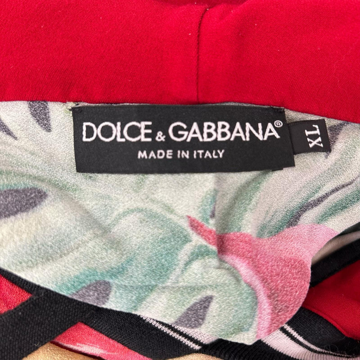 DOLCE&GABBANA Tropical King & Orchid Rayon Hoodie Size XL