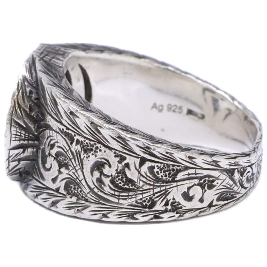 GUCCI Ag925 Interlocking G Arabesque Ring Silver Size JP 22