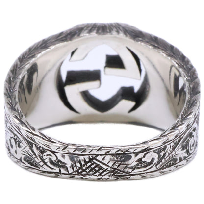 GUCCI Ag925 Interlocking G Arabesque Ring Silver Size JP 22