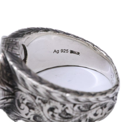 GUCCI Ag925 Interlocking G Arabesque Ring Silver Size JP 22