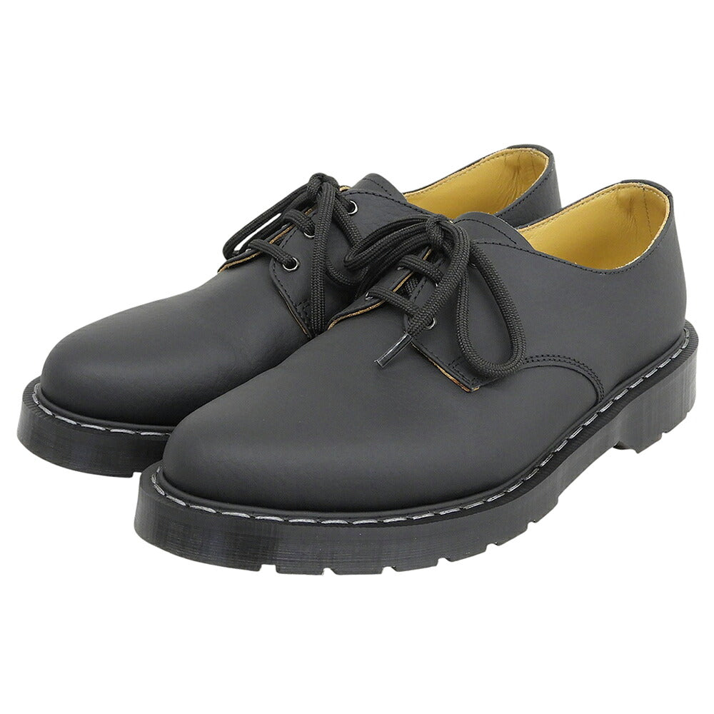 SOLOVAIR Grain Calf Gibson Leather Shoes Black Sneakers Size UK 6