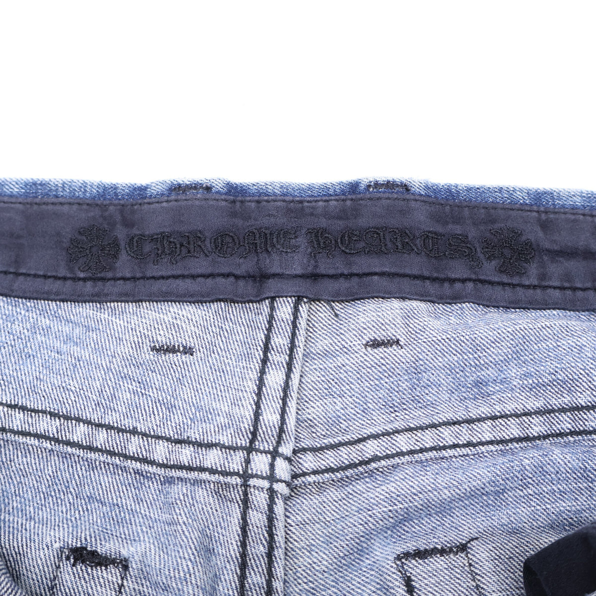 Chrome hearts CRS BTN Cross Ball Button Denim Pants Size 30