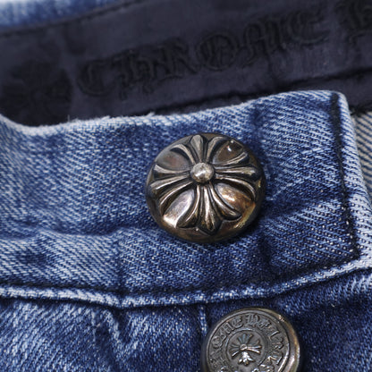 Chrome hearts CRS BTN Cross Ball Button Denim Pants Size 30