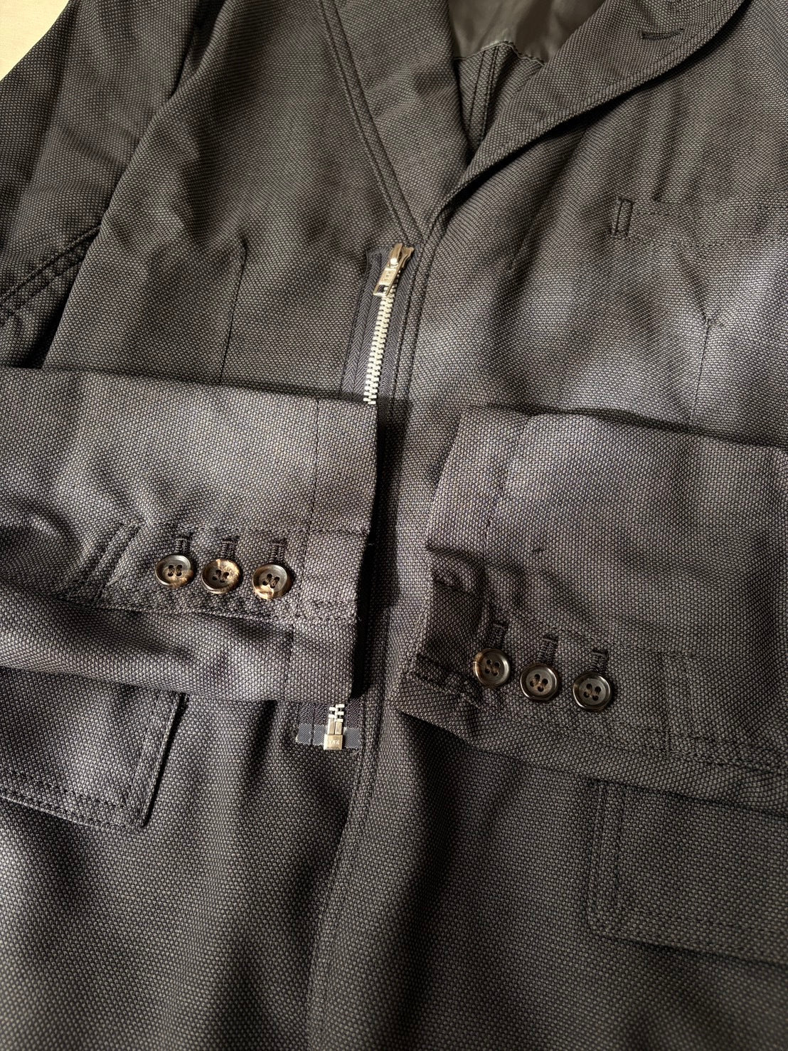 CDG HOMME DEUX 18SS Wool Zip Blazer Gray Size M
