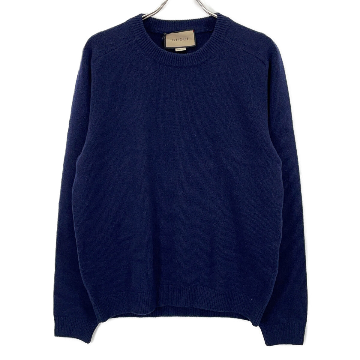 GUCCI Wool Patch Knit Sweater Navy Size L