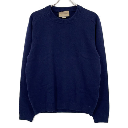 GUCCI Wool Patch Knit Sweater Navy Size L