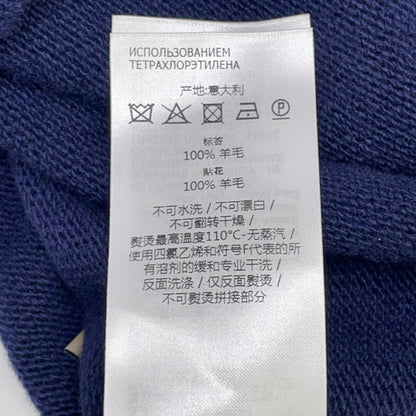GUCCI Wool Patch Knit Sweater Navy Size L