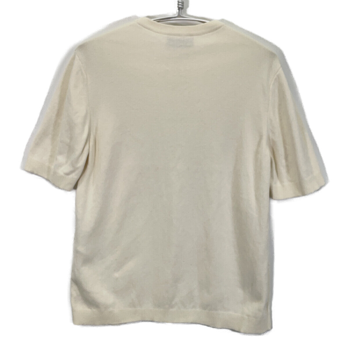 GUCCI 24AW Silk Blend Short Sleeve Knit Ivory Size M