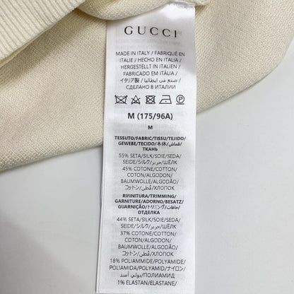 GUCCI 24AW Silk Blend Short Sleeve Knit Ivory Size M