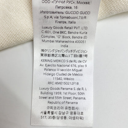 GUCCI 24AW Silk Blend Short Sleeve Knit Ivory Size M