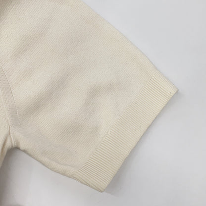 GUCCI 24AW Silk Blend Short Sleeve Knit Ivory Size M