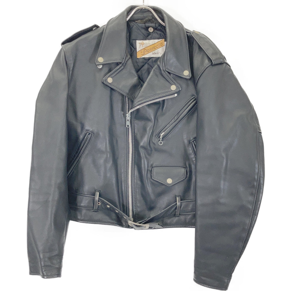 USA Schott 618 Double Rider Leather Jacket Black Size 44