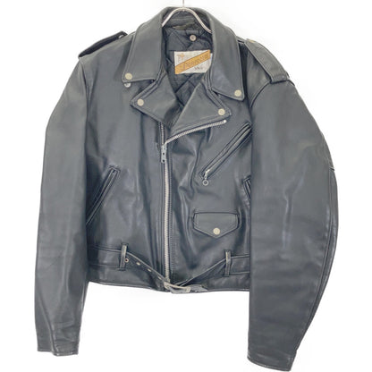 USA Schott 618 Double Rider Leather Jacket Black Size 44