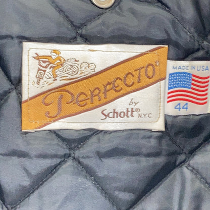 USA Schott 618 Double Rider Leather Jacket Black Size 44