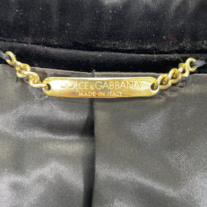 DOLCE&GABBANA Black Velour Tailored Blazer