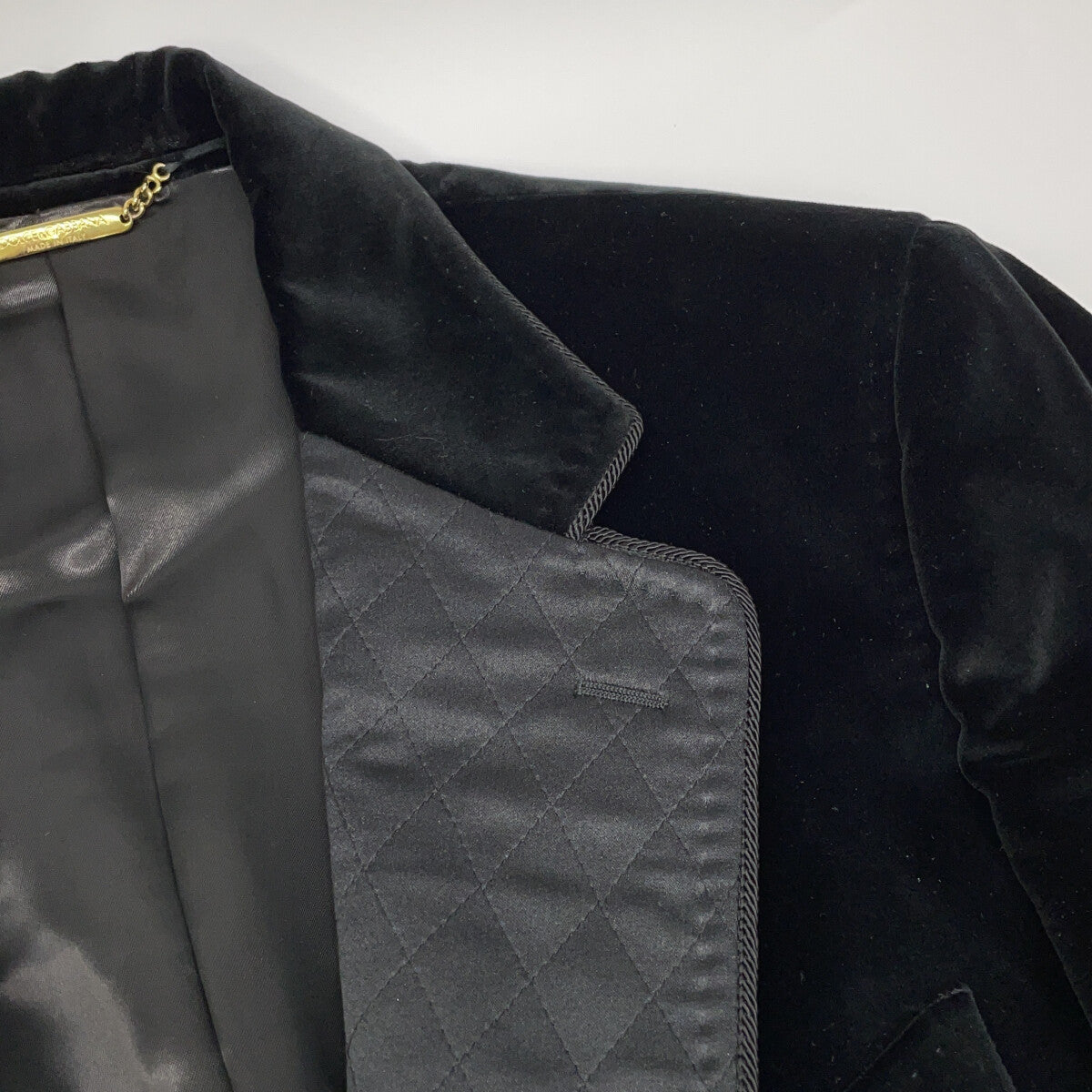 DOLCE&GABBANA Black Velour Tailored Blazer