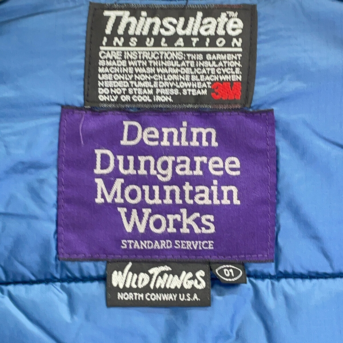 WILD THINGS x DENIM DUNGAREE Collarless Jacket Blue Size 1
