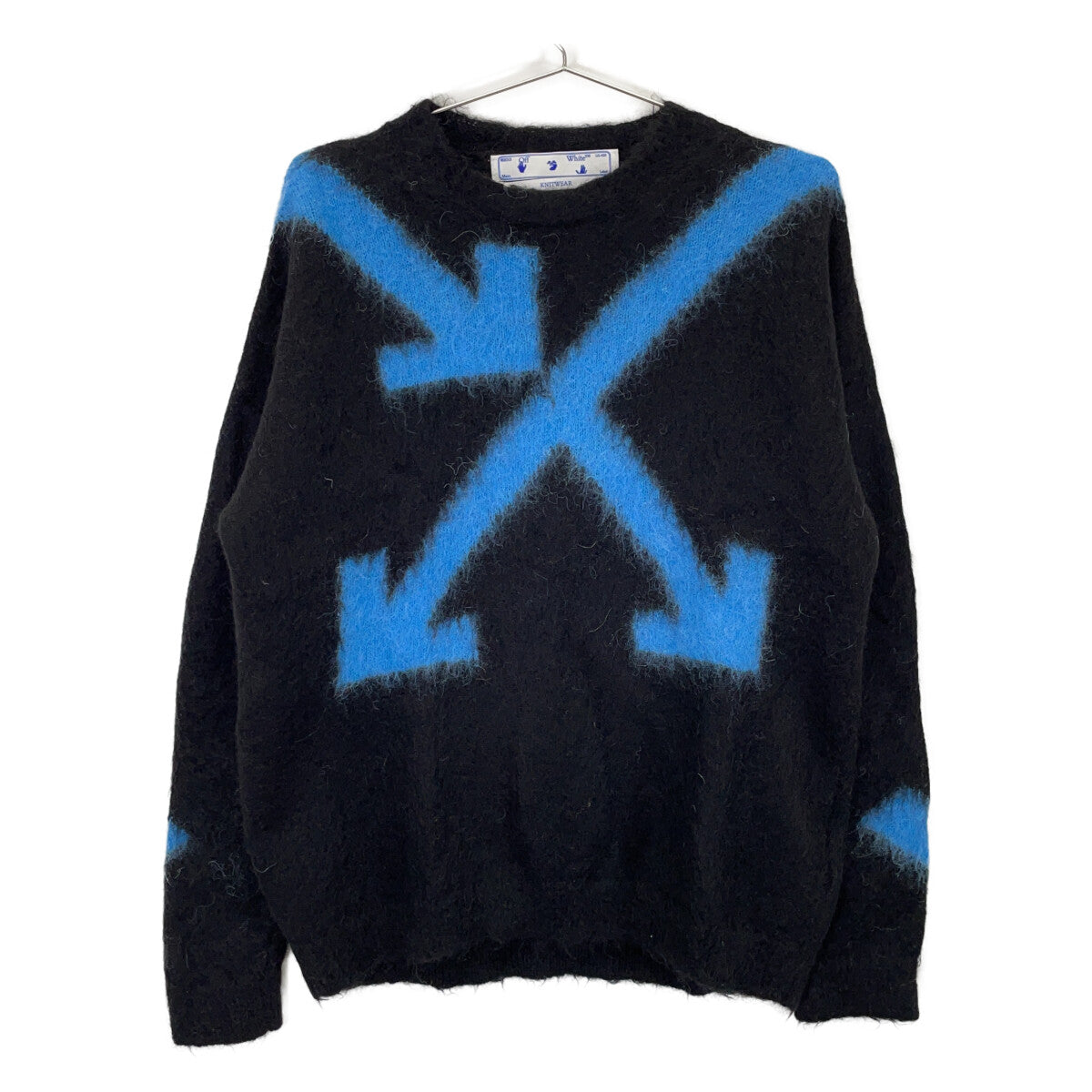 OFF-WHITE Mohair Knit Cardigan Black/Blue Size XS