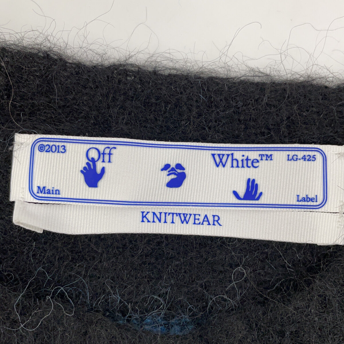 OFF-WHITE Mohair Knit Cardigan Black/Blue Size XS