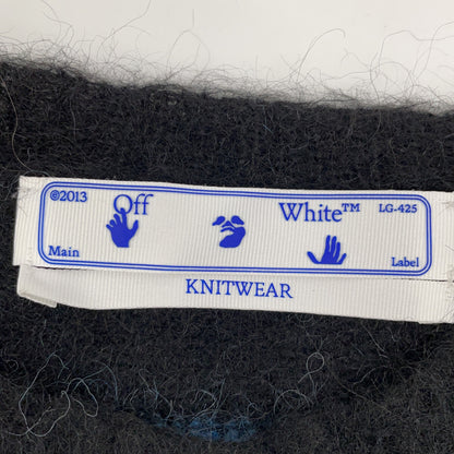 OFF-WHITE Mohair Knit Cardigan Black/Blue Size XS