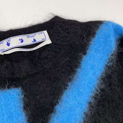OFF-WHITE Mohair Knit Cardigan Black/Blue Size XS