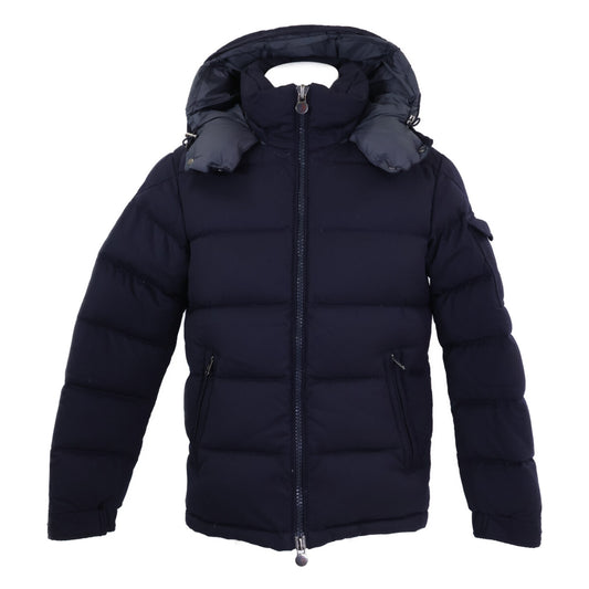 MONCLER MONTGENEVRE Hooded Wool Down Jacket Navy Size 1