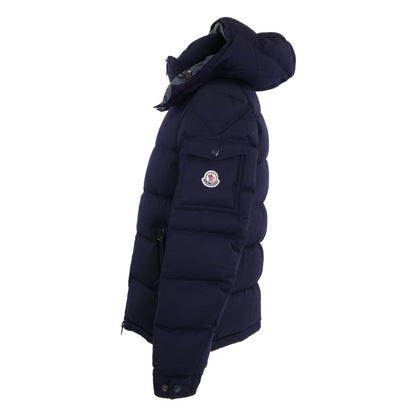 MONCLER MONTGENEVRE Hooded Wool Down Jacket Navy Size 1