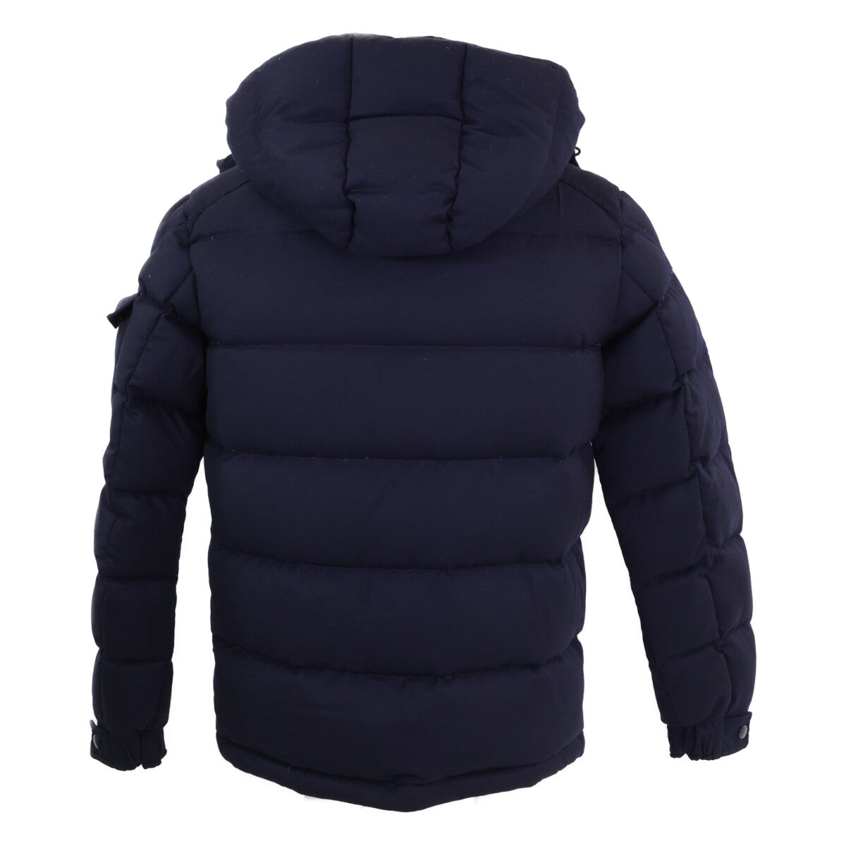 MONCLER MONTGENEVRE Hooded Wool Down Jacket Navy Size 1
