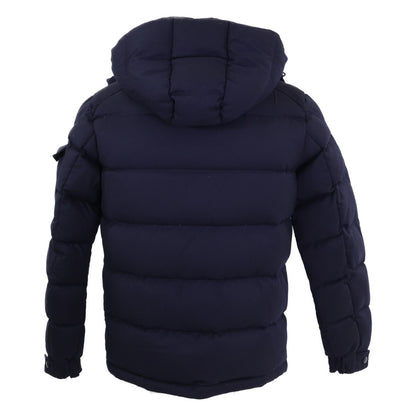 MONCLER MONTGENEVRE Hooded Wool Down Jacket Navy Size 1