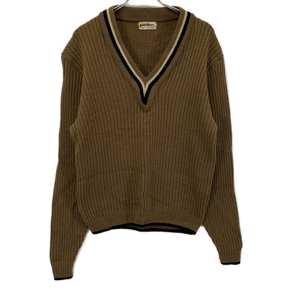 VINTAGE PURITAN 50s 60s V-Neck Pullover Brown Size 44