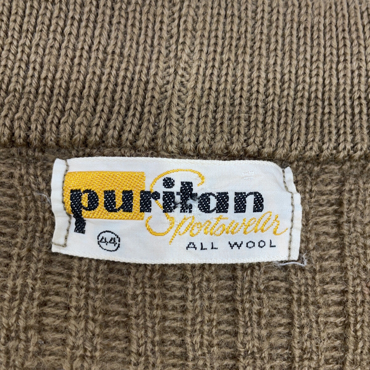VINTAGE PURITAN 50s 60s V-Neck Pullover Brown Size 44